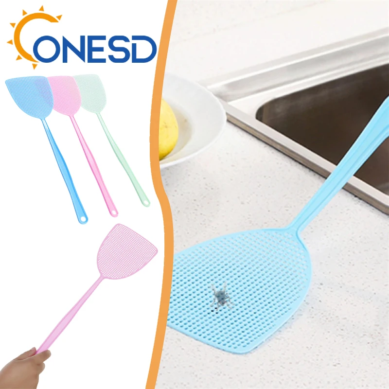 

Durable Long Handle Fly Swatter Pest Control Manual Plastic Solid Color Home Fly Swatter Mosquito Repellent Tool Restaurant