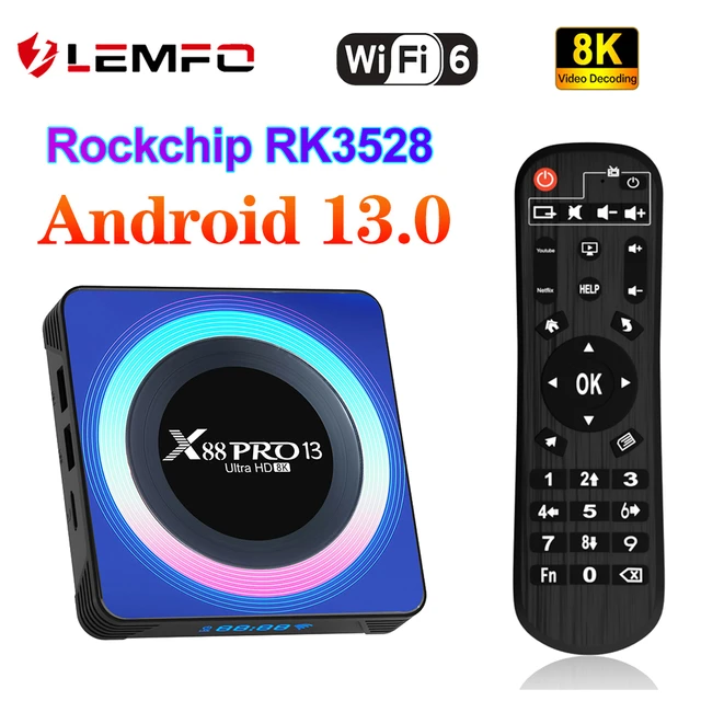 LEMFO-Boîtier Smart Tv X88Pro 13, Android 13, Prise en Charge 8K