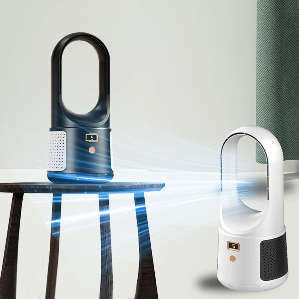 Portable Bladeless Fan USB Rechargeable 6 speed Adjustable Desktop