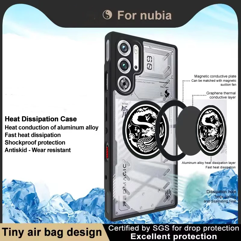 Graphene Cooling Shockproof Transparent Phone Case with Heat Dissipation