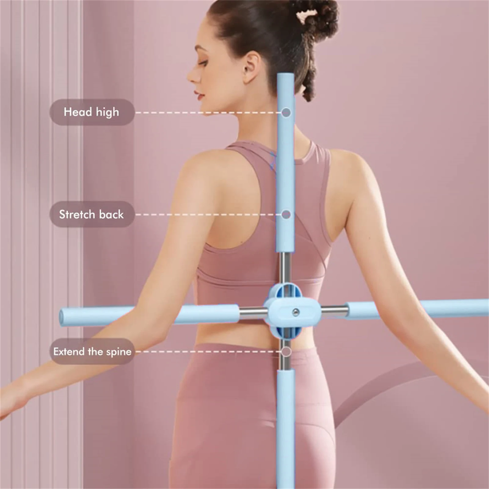 Yoga Sticks Stretching Tool Adjustable Exercise Stick For Hump Back Correction Training Cross Sticks Home Fitness Equipment For 4