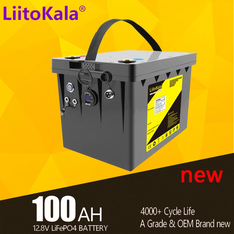 

Аккумулятор NewLiitoKala, внешний Аккумулятор Lifepo4 12 В, 100 Ач, 120 Ач, внешний аккумулятор для домов на колесах, выход 5 В, 12 В