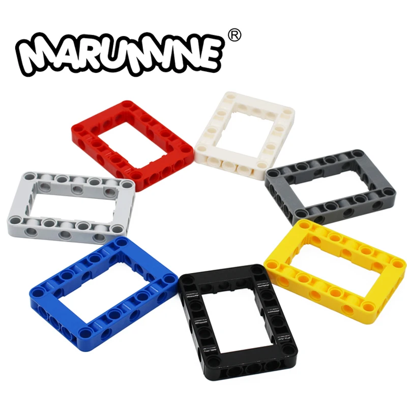 

5PCS MOC Technology Square Huller Hole Building Blocks Bricks Parts Frame 5x7 Beam Open Center Thick 64179 Particles Accessories