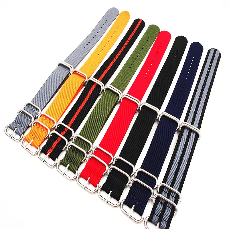 

Wholesale 10PCS/Lot Heavy Duty Nylon Straps 18MM 20MM 22MM 24MM Watch Band NATO Strap Zulu Strap Watch Strap Silver Buckle