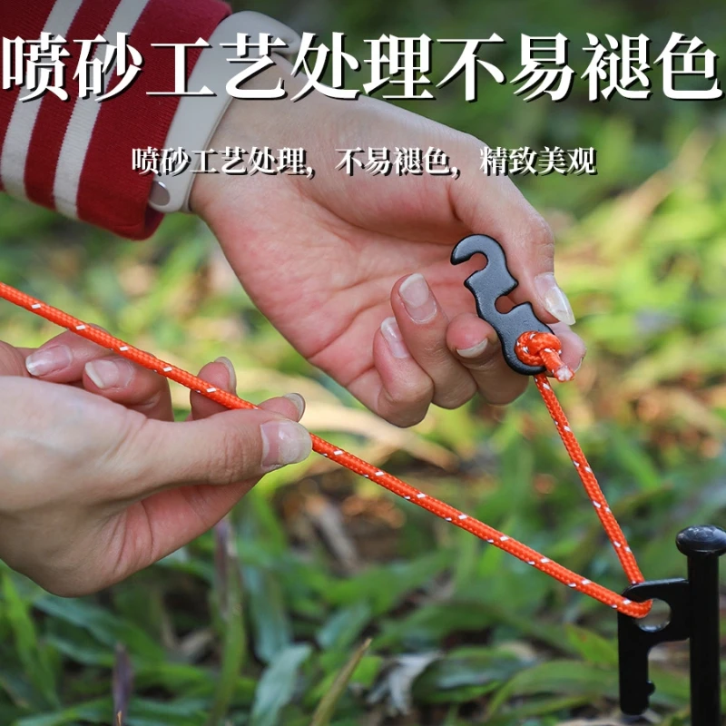 10pcs Adjustable Camping Tent Cord Rope Buckle Aluminum S-type Sturdy Wind Cord Buckle Outdoor Camping Tent Securing Accessories