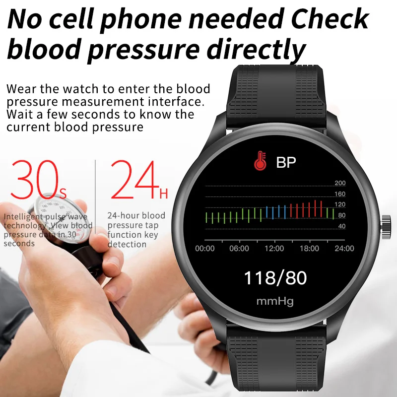 Monitor de Temperatura do Corpo Veres para Homens Xiaomi Bluetooth Chamada Resposta Relógio Inteligente Ecgppg Spo2 Mulher Pressão Arterial Fitness - Image 6