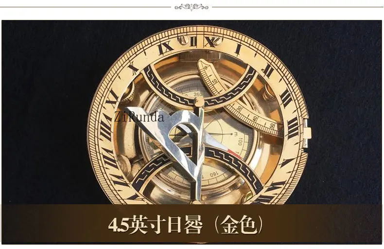 *Return pure copper products Sundial ornament Compass