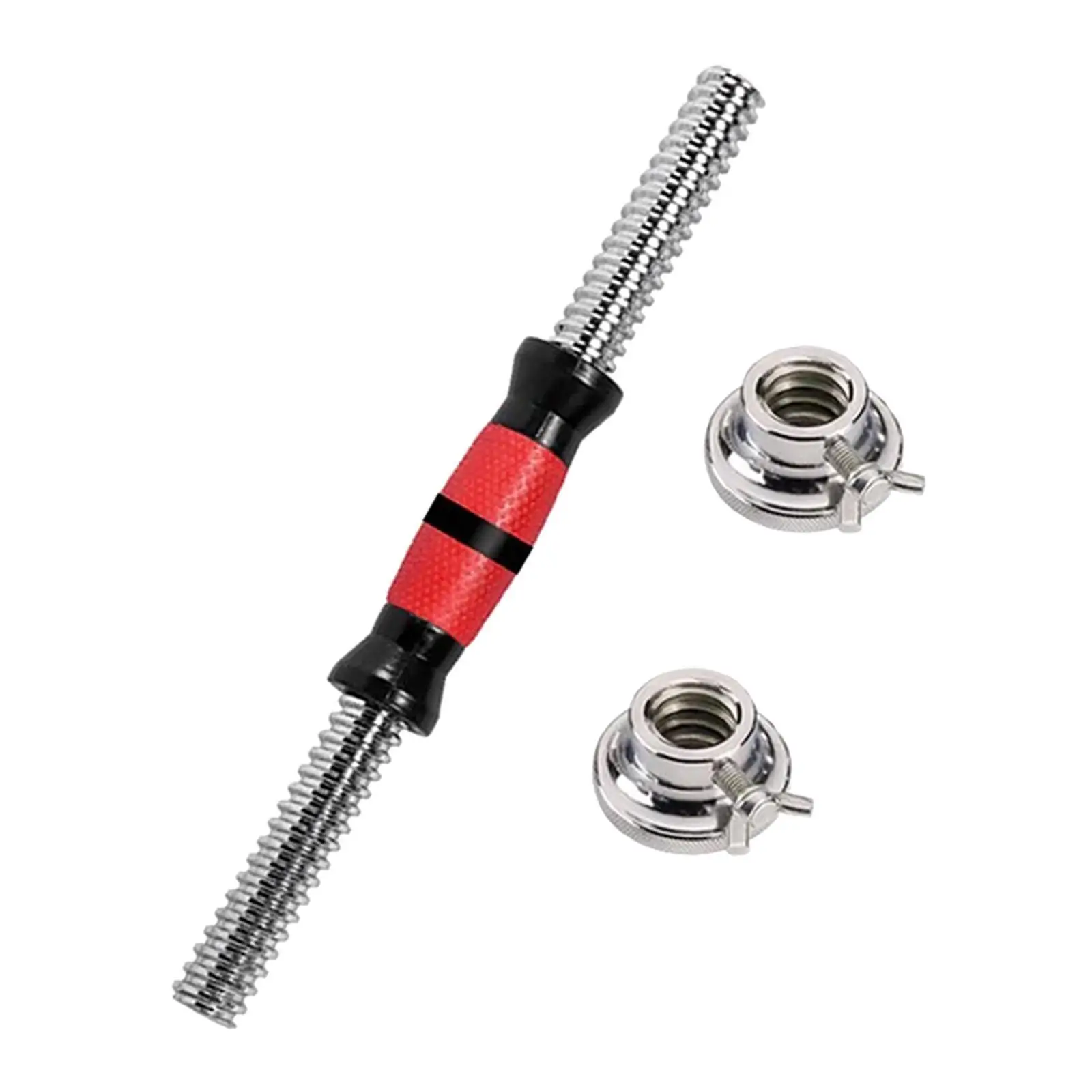 Threaded Dumbbell Handle Adjustable Portable Practical with 2 Collars Dumbbell Bar for Workout Sport Weightlifting Fitness Gym