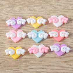 Charming 15 - Piece Resin Wings and Hearts Embellishment Set for Crafting and Decoration (Random mix 15pcs)