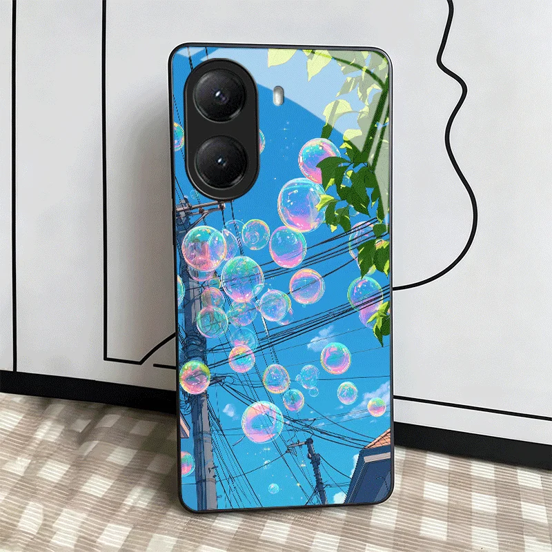 Anime Aesthetic Scenery Tempered Glass Phone Case