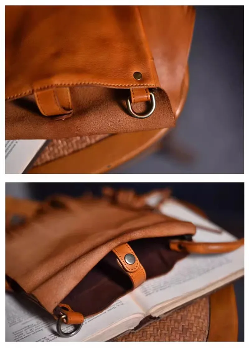 Fashion luxury designer top cowhide ladies tassel bag outdoor work shopping brown genuine leather girl shoulder crossbody bag