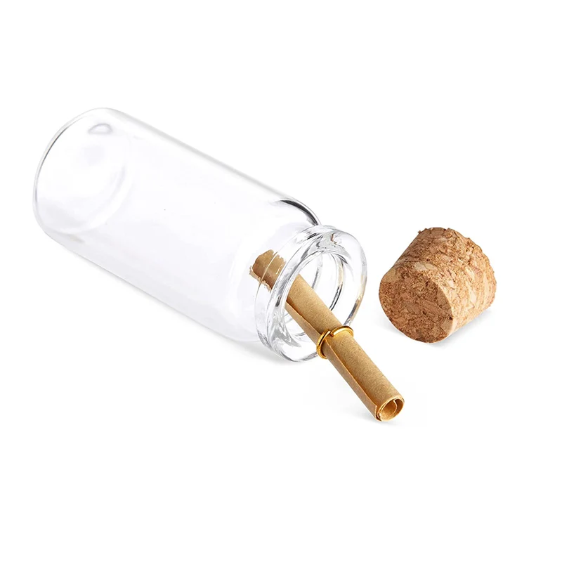 10pcs Small Glass Bottles with Clear Cork Stopper Jars Tiny Wedding Vials 0.5-5ml Message Favor Containers Jewelry Spell Jars glass bottles