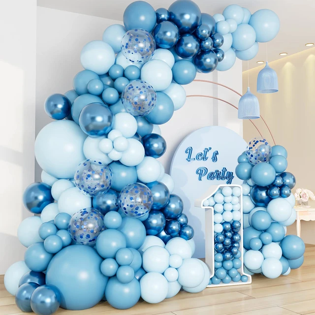 Kit d'arche de guirxiété de ballons bleus macarons, ballon en latex, décor  de fête d'anniversaire, mariage, 1er, 1 an, enfants, baby shower -  AliExpress