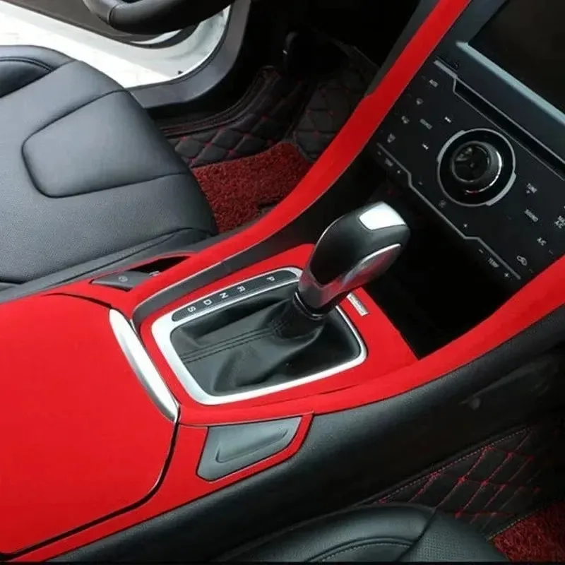 Luxury Velvet Self-Adhesive Car Interior Decoration Fabric - Black, Gray, Red (40x148cm)