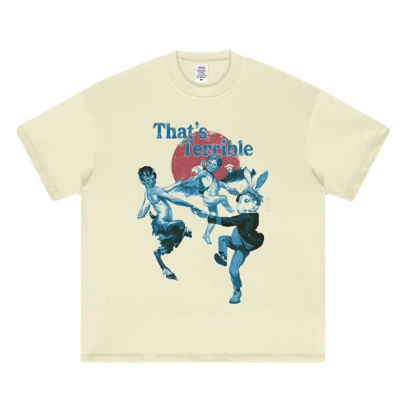 

Футболка мужская хлопковая с забавным принтом кролика и круглым вырезом, свободная универсальная Модная брендовая рубашка с короткими рукавами, лето 2023