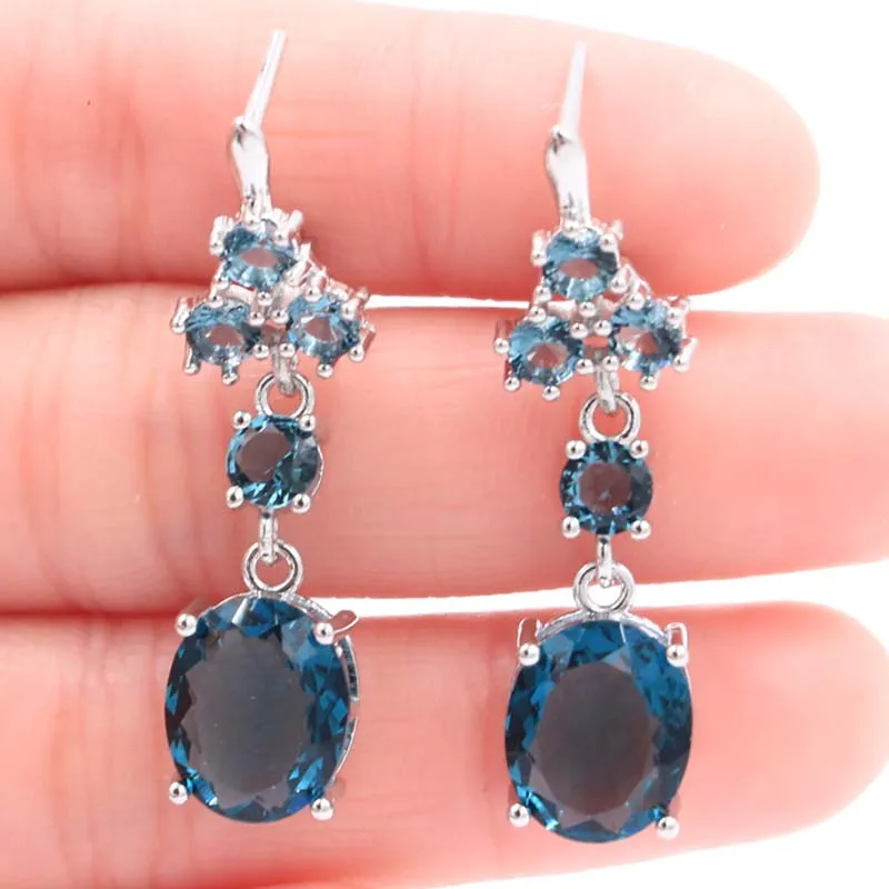 7g Customized 925 SOLID STERLING SILVER Earrings Unheated Green Peridot Violet Tanzanite Pink Tourmaline Blue Topaz High Trendy