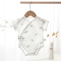 New Summer Baby Clothing Cute Newborn Baby Short Sleeved Triangle Jumpsuit 100% Cotton Men’s and Women’s Baby Jumpsuit