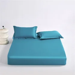 Luxurious 100% Egyptian Cotton Bed Sheets - 1000 Thread Count Fitted Sheet with Elastic Band - 150x200x30cm (Blue Coral)