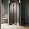 Hinged Swing Glass Shower Door Fold Shower Glass Door with 1/4" (6mm) Clear Glass, Reversible Installation, Matte Black 2