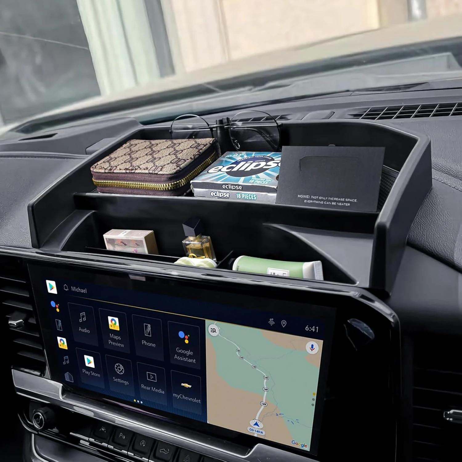 Organizzatore del cruscotto della console centrale per Chevy Silverado/GMC Sierra 2022-2025 1500 2500HD/3500HD Accessori Dash Storage Box per auto