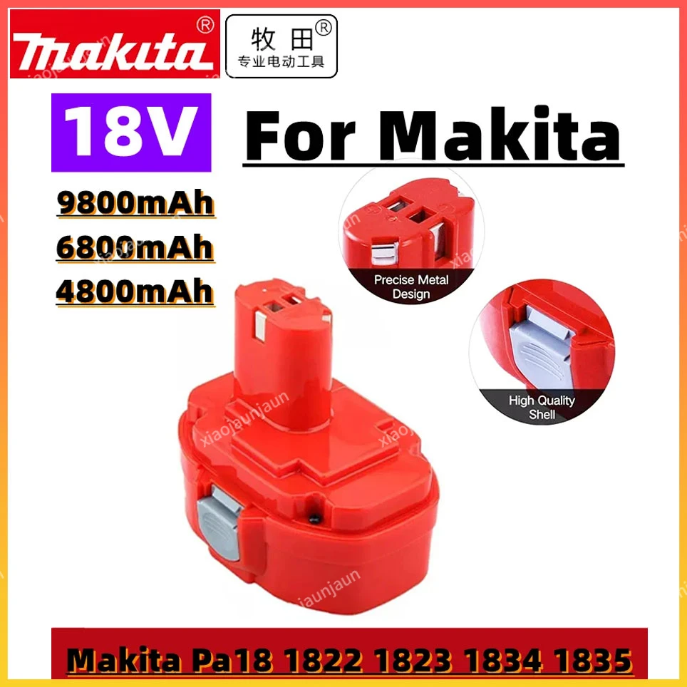 

PA18 4800 мАч Makita 18 в 6800 мАч 9800 мАч Ni-MH батарея для замены Makita 18 в PA18 1822 1823 1833 1834 1835F 1835-1 192828-9