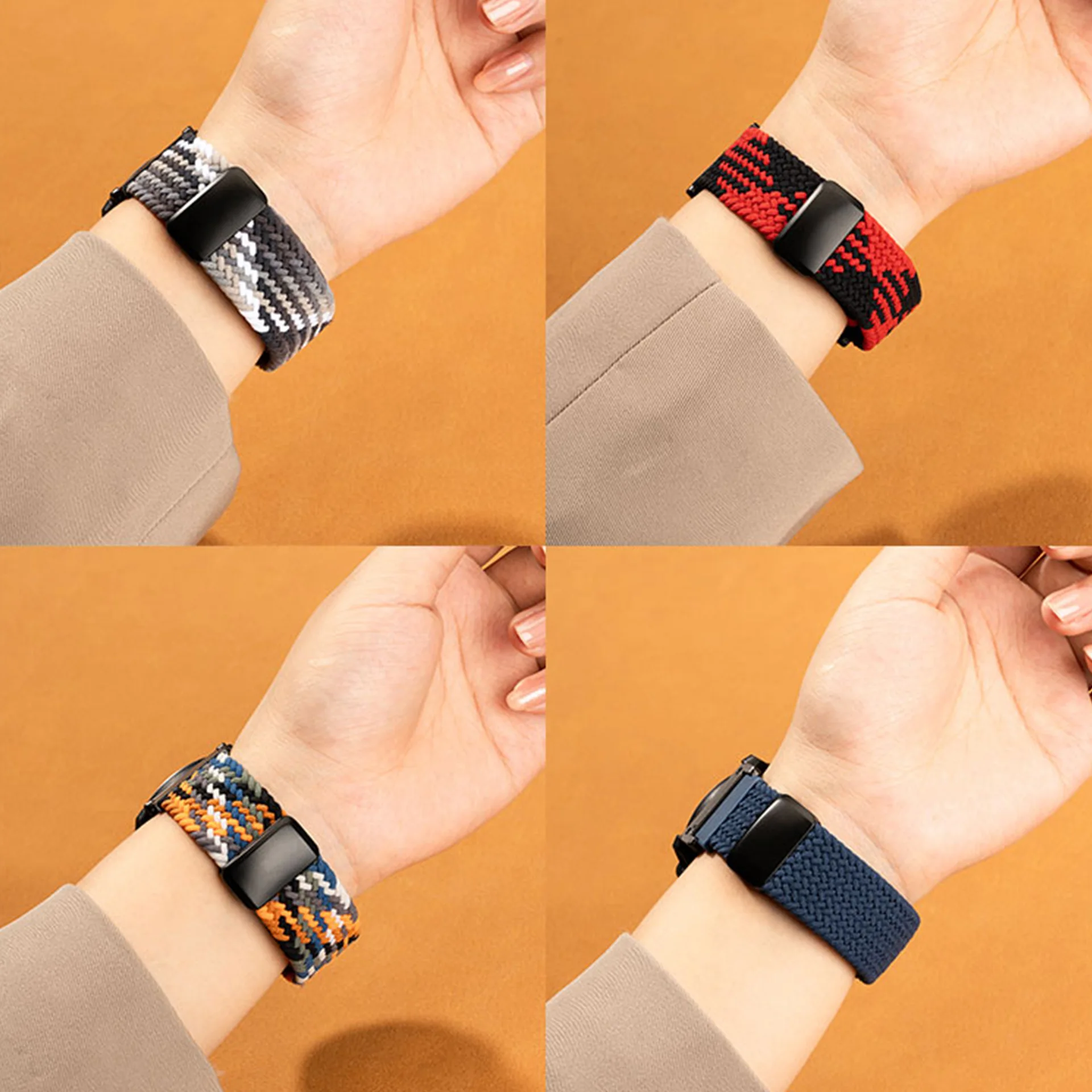 Braided Sport Nylon Strap, 22mm - Durable & Stylish Watchband Bracelet