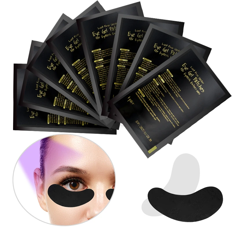 

50Pairs Black Eye Patches Eyelash Extension Under Eye Pads Makeup Lashes Patch Tip Stickers Pads For Eyelash Extension Supplies