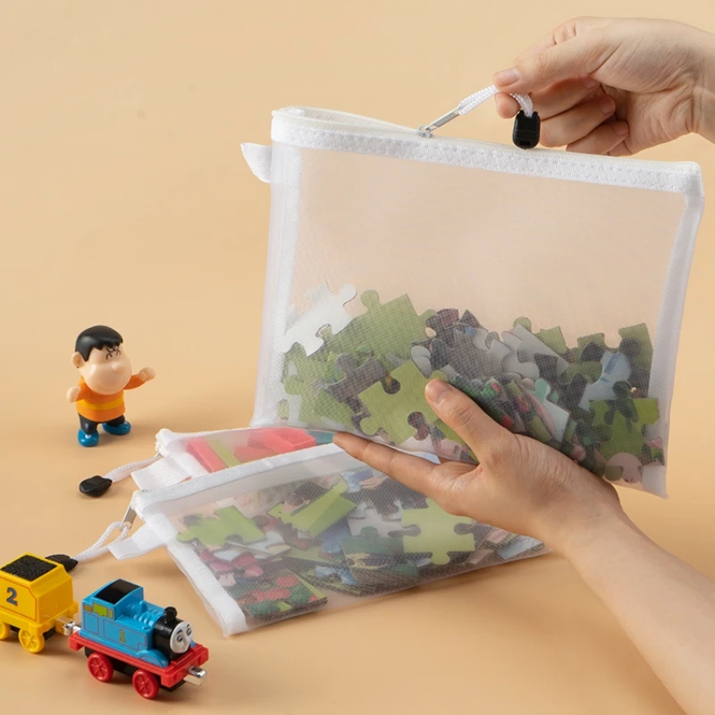 1-30 PCS Mesh Zipper File Bag Waterproof Moisture-proof Zipper Folder Toy Storage Bag Storage Tools Cosmetic Organization