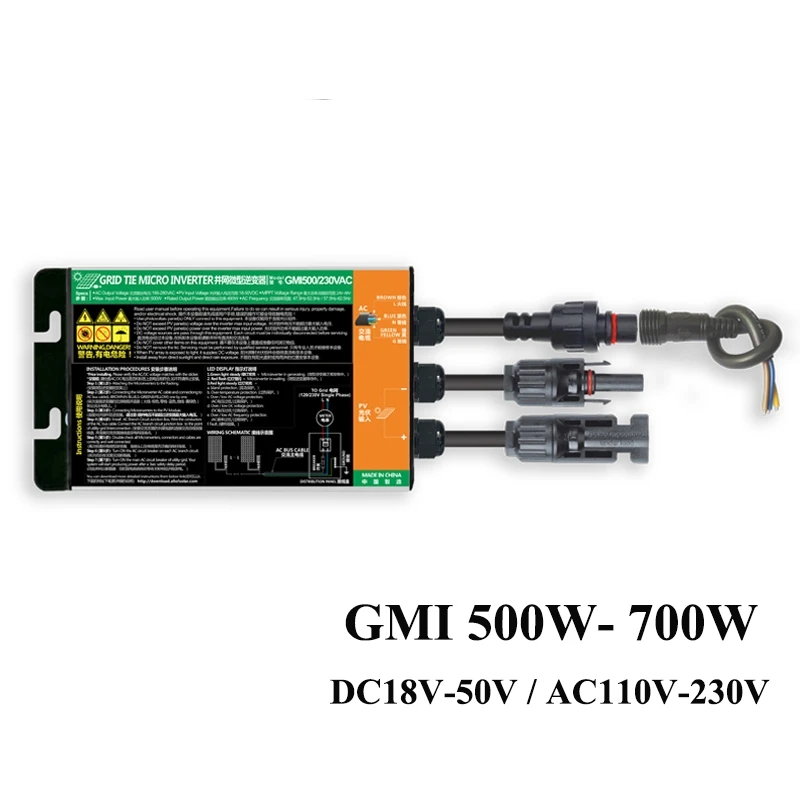 Nuovo 700W 600W 500W Impermeabile Ip65 Solar Pv Grid Tie Micro Inverter Smart Microinverter Inversor Input 18-50Vdc Output 110V 220V