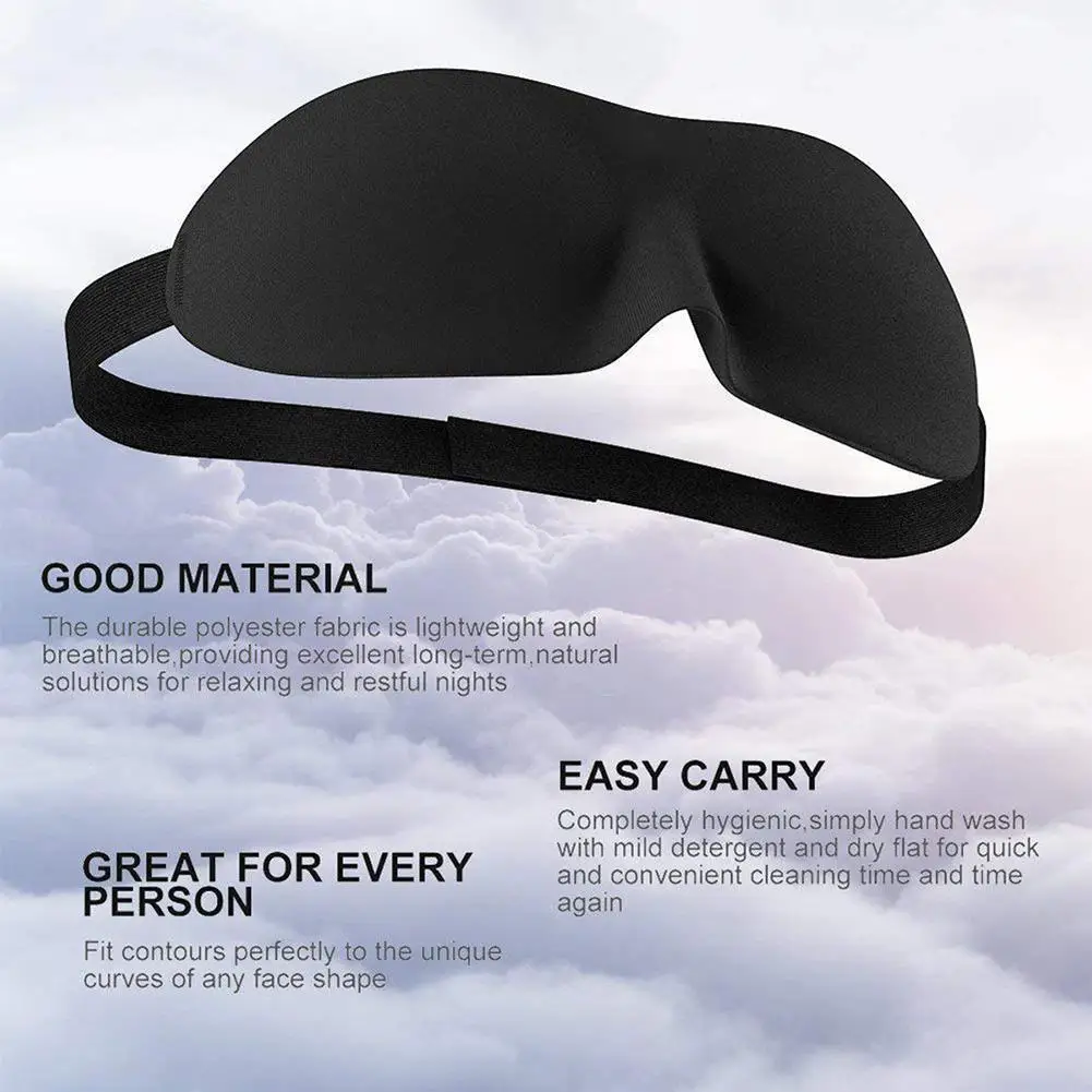 

New 3D Eye Mask for Sleeping Contoured Cup Blindfold Concave Molded Night Sleep Mask Block Out Light For Women and Men Sleeping