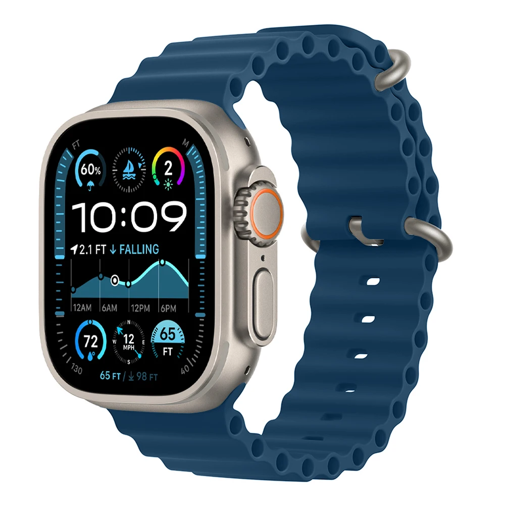 Ocean Blue Silicone Sport Strap