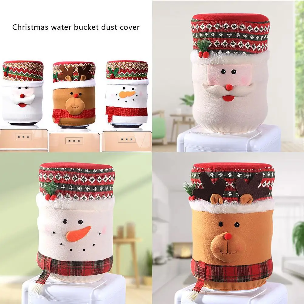 Water Dispenser Bucket Cover Christmas Decoration Drinking Barrel Dust Cover Sleeve for Home Office Christmas Decoration