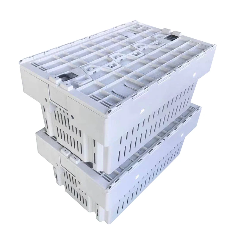 Heavy Duty Foldable Plastic Turnover Collapsible Stack Nest Fish Storage Box Lobster Basket Crates