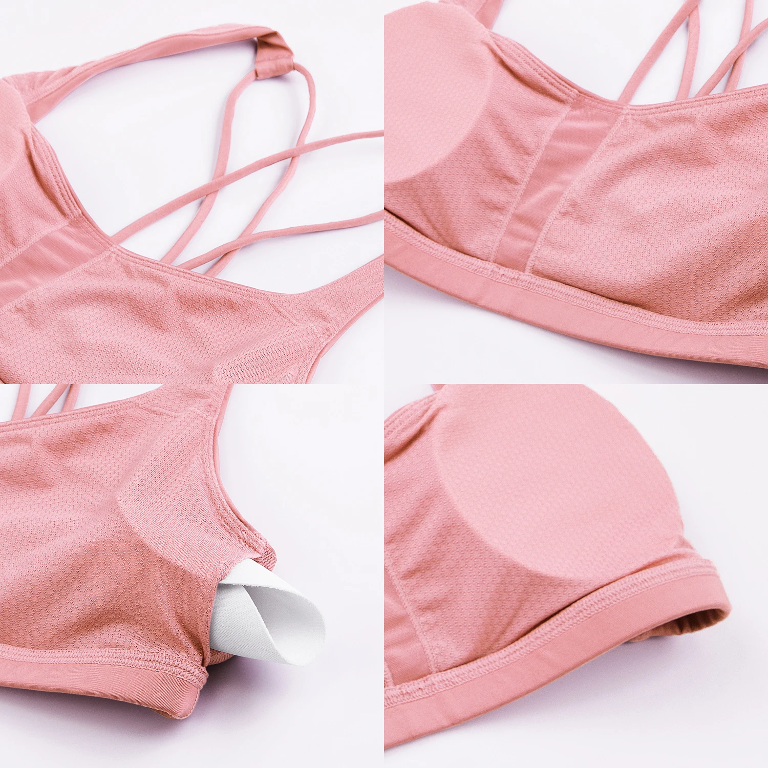 Sports Bra Women Lingerie Cross Back Wirefree Removable Cups Yoga Sport Bra