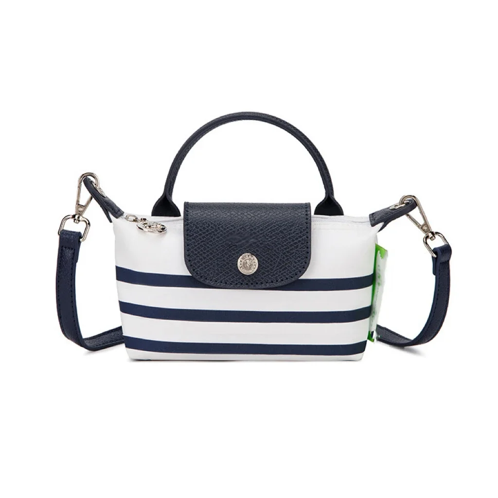 

Новинка 2023 нейлоновая темно-синяя полосатая сумка для телефона для макияжа большая, средняя и Маленькая женская сумка-тоут