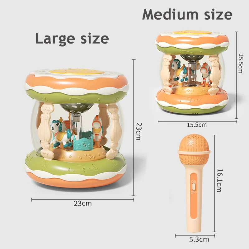 Baby Music Toy Carousel Rotary Projector Hand Drum Infant Montessori Early Educational Singing Sensory Toy Toddler Gift 1-3 Year 6