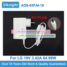 LG 노트북 전원 공급 장치 충전기, EU 플러그 정품, 19V 3.42A 64.98W AC 어댑터, ADS-65FAI-19 19065EPG-1 19065EPK-1 EAY65689601