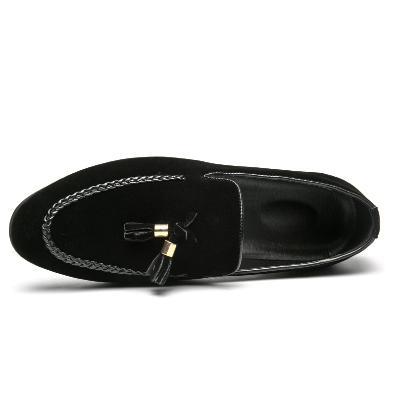 Men's personality British small leather shoes new bean shoes frosted turn fur men's shoes casual fashion shoes