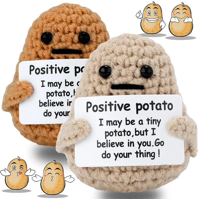 New Positive Energy Potato Hug Pocket Mini Handmade Plush Wool