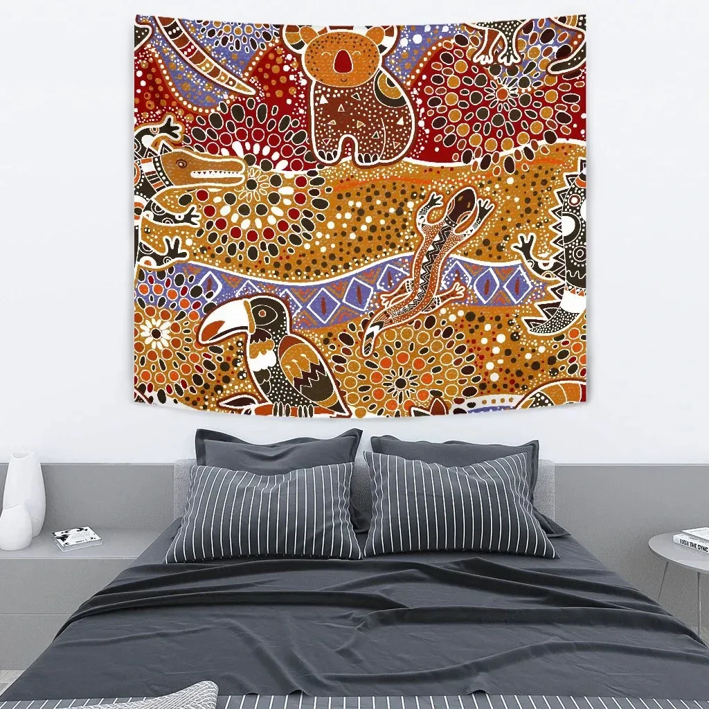 

Australia Aboriginal Tapestry - Aboriginal Patterns 3D Printed Tapestrying Rectangular Home Decor Wall Hanging