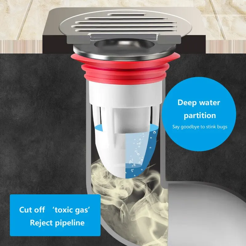 Floor drain core 1PC bullet anti odor deodorization drainage pipe toilet core sewer pest control device