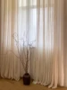 Japanese Home Wabi-Sabi Wind Small Press Crepe Linen Cotton Curtain Gauze Curtain Custom Light Micro Transparent People 6