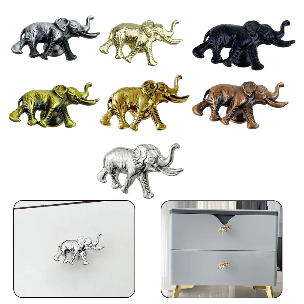 

Elephant Shape Handle Vintage Wardrobe Knob Zinc Alloy Furniture Door Knob Handles Cabinet High Quality Useful