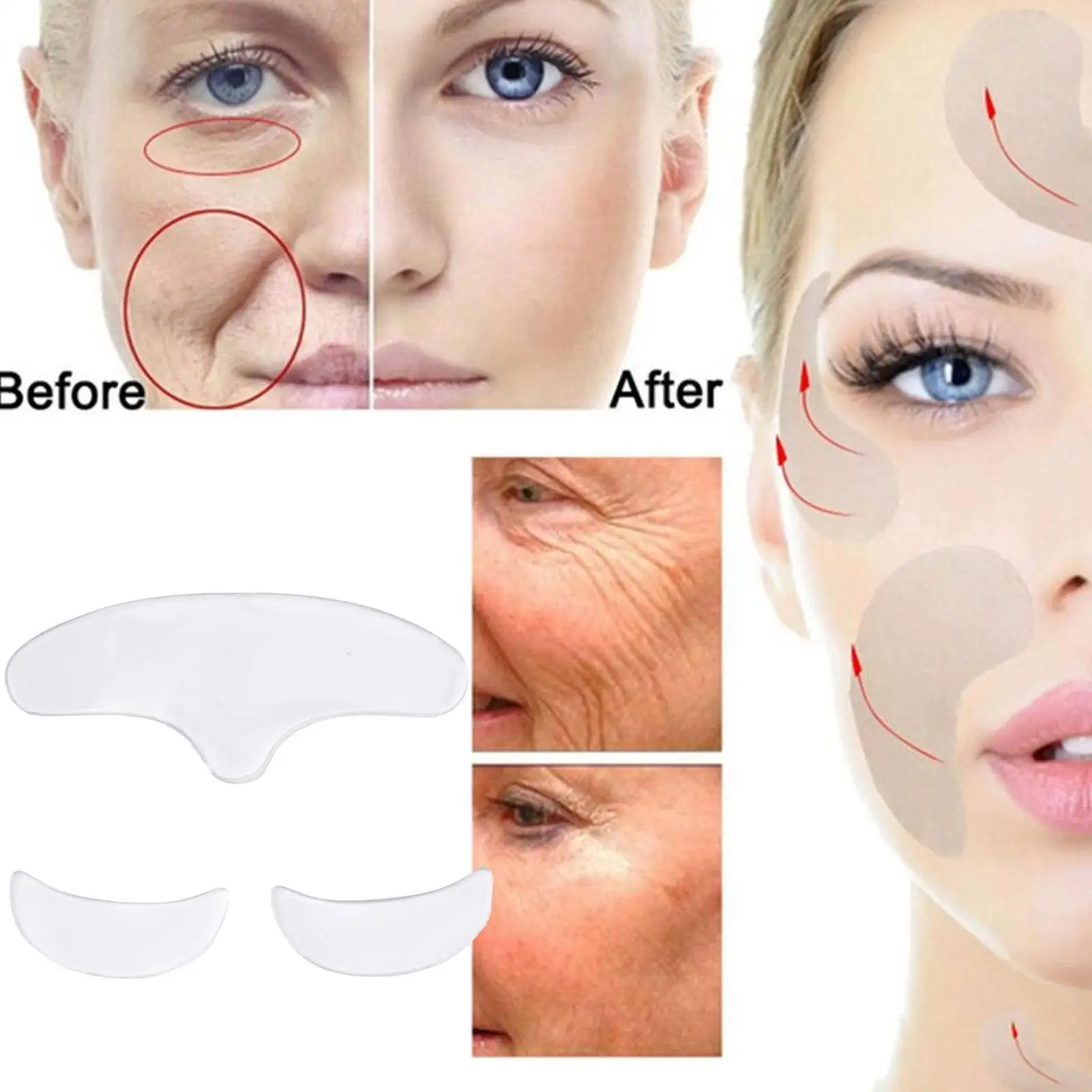 Anti Wrinkle Forehead Patch Eye Mask Forehead Line Removal Gel Patch Firming Lift Up Mask Stickers Anti-aging Face Skin Care