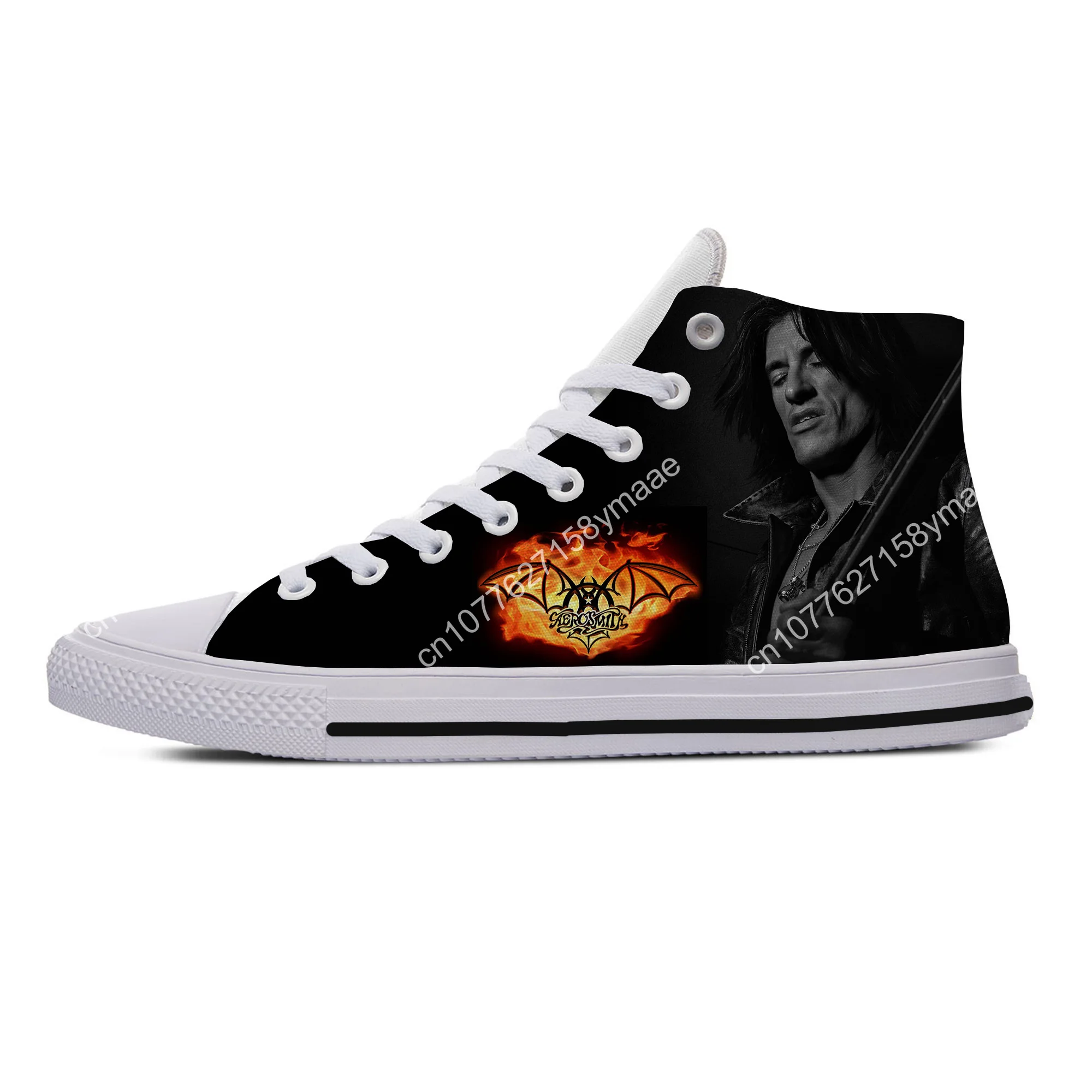 Hot Summer Fashion Woman Man Sneakers Casual Board Shoes High Quality High Help Canvas Shoes Aerosmith Rock Band Board Shoes
