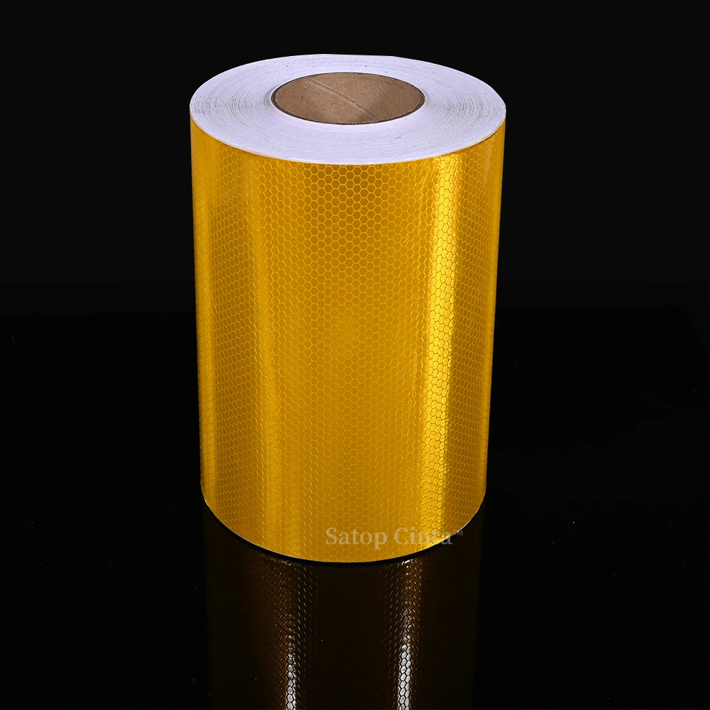 20 Cm X 5 M Giallo Rosso Adesivi Riflettenti Avvertimento Adesivo Di Sicurezza Riflettori Striscia Protettiva Pellicola Nastri Per Auto Moto Camion - Foto 6