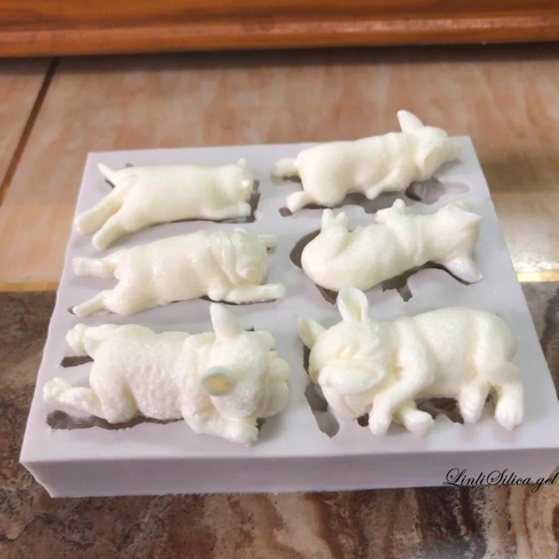 Food-grade Silicone Mold 3D Dog Corgi Bulldog Animal Silicone Mold Gum-Paste Mold Biscuit Mold Chocolate Fondant Mold