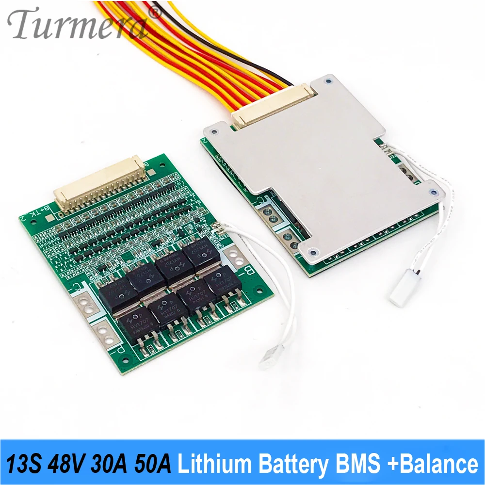 

Turmera 48V 54.6V 13S 30A 50A Balance BMS Lithium Battery Protected Board with NTC for Electric Bike or E-Scooter Batteries Use