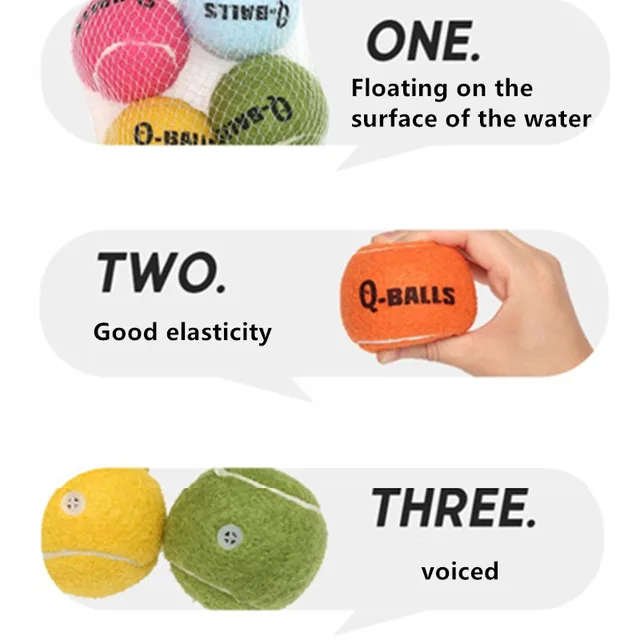 Sfc590eb4577f49ad92bb4fccc5e704e40.jpg 4Pcs/Set Dog Toy Q-MONSTER Thick Walled Natural Rubber Squeak Chew Balls for Dogs Tennis Interactive Bouncy Balls for Training