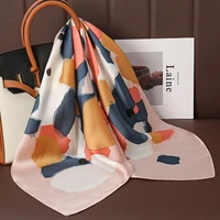Luxury Print Satin Silk Square Scarf for Women Shawl Hijab Neckerchief Female Hair Ribbon Headband Fashion Wrap Bandana 2023 New - Image 5